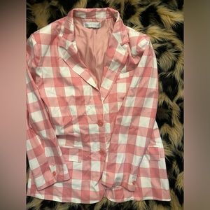 Pink Plaid Blazer